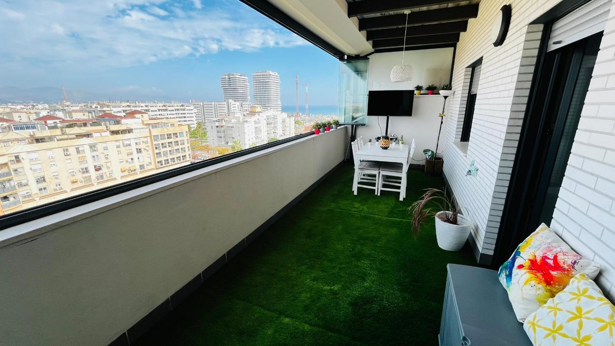 Apartamento Ático con Piscina y Vistas al Mar Parque Litoral Málaga Exterior foto